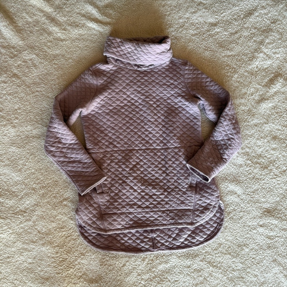 Duluth Trading Co Women's Quilted Sweatshirt Tunic XS Pink